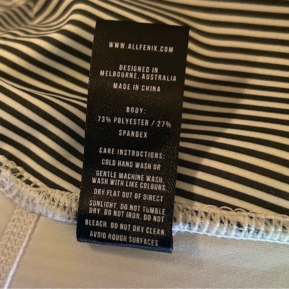 Allfenix Medium Grey White Stripe Leggings Athleisure Workout Performance Womens - Picture 10 of 16